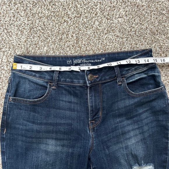Maurices Mid-rise Distressed Skinny Blue Jeans Denim stretch Medium 8 - Picture 4 of 7